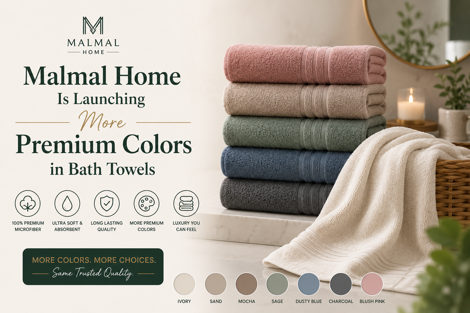 Malmal Home Is Launching More Premium Colors in Bath Towels