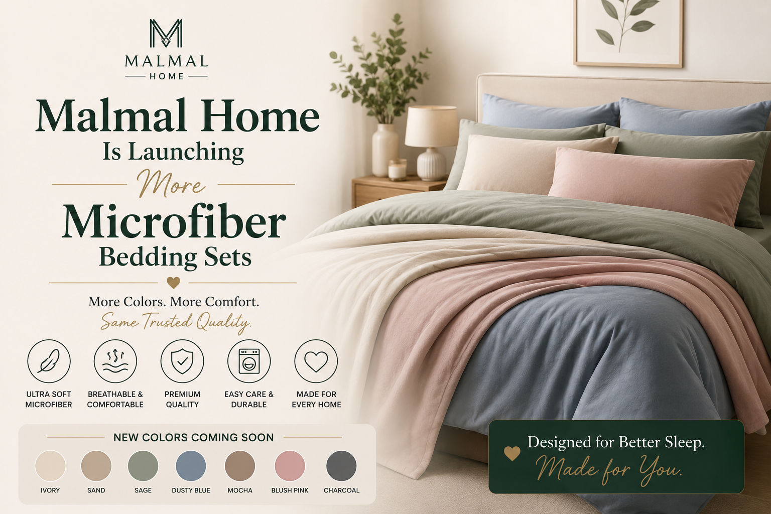Malmal Home Is Launching More Microfiber Bedding Sets