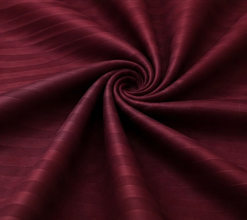 Wine Red Microfiber Bedsheet Set - Standard Double Size Bedsheet with 2 Pillow Cover