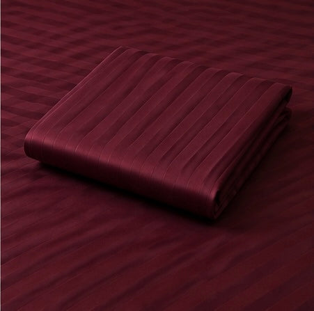 Wine Red Microfiber Bedsheet Set - Standard Double Size Bedsheet with 2 Pillow Cover