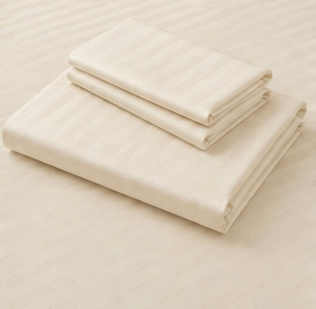 Off-White Microfiber Bedsheet Set - Standard Double Size Bedsheet with 2 Pillow Cover