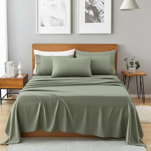 Green Microfiber Bedsheet Set
