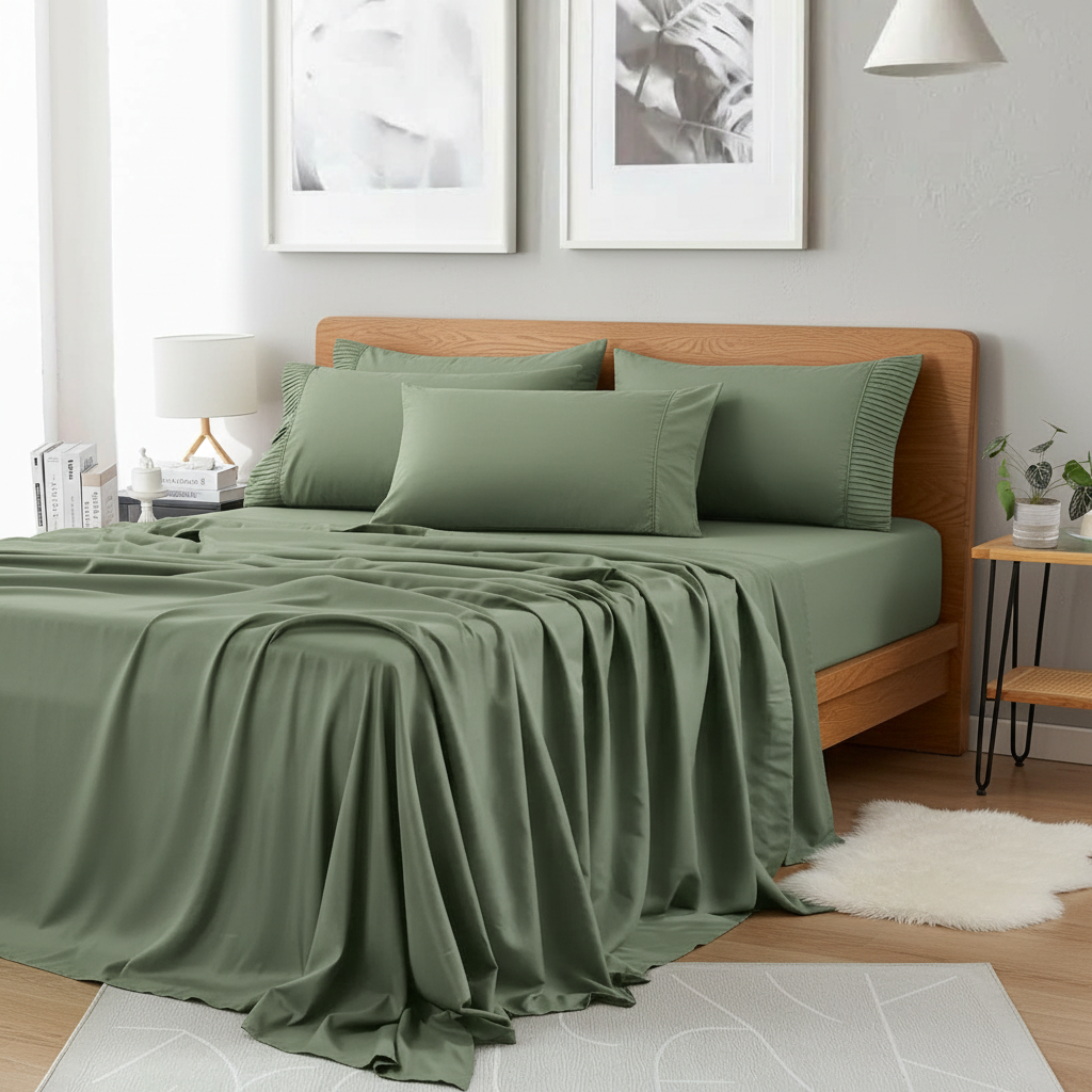 Green Microfiber Bedsheet Set