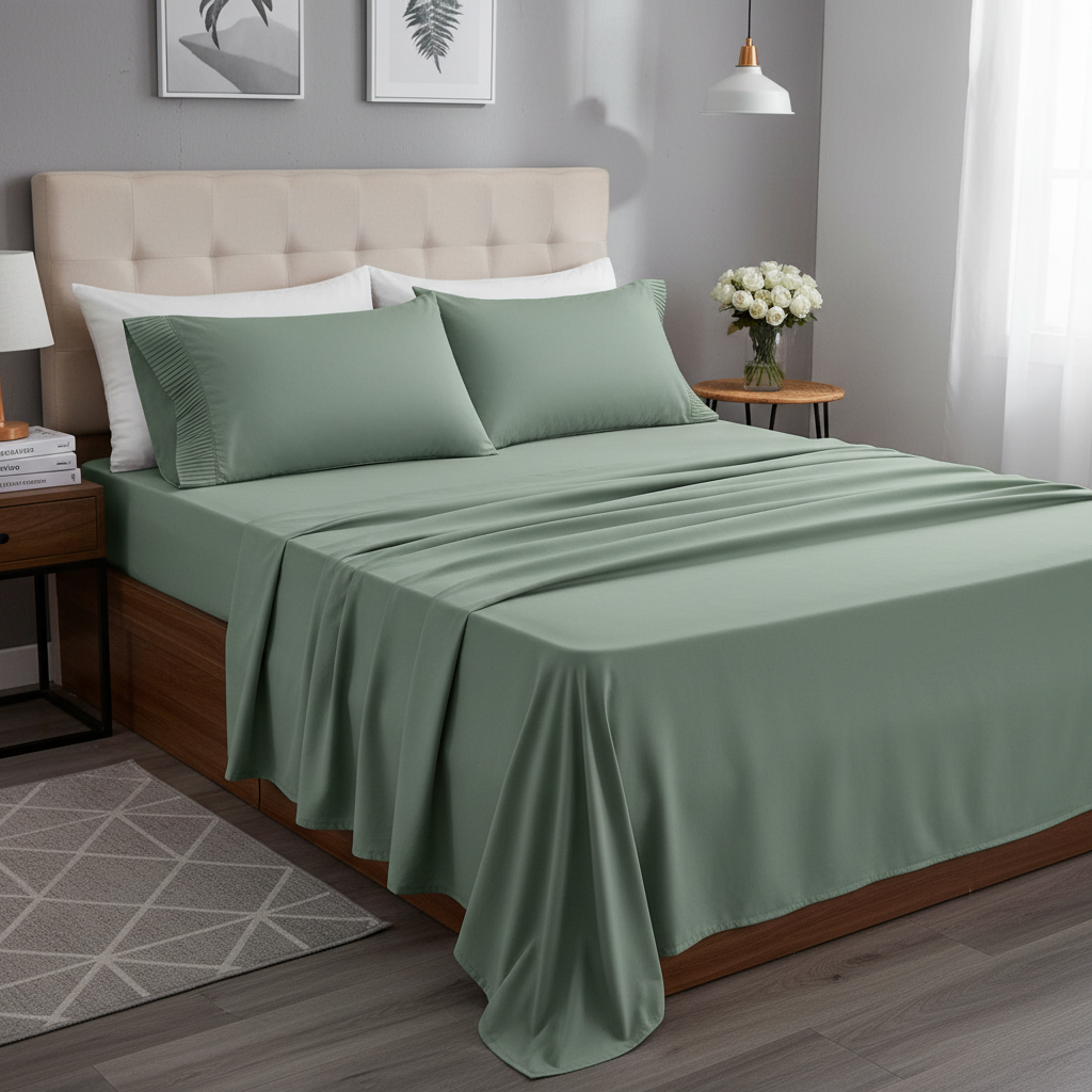 Green Microfiber Bedsheet Set