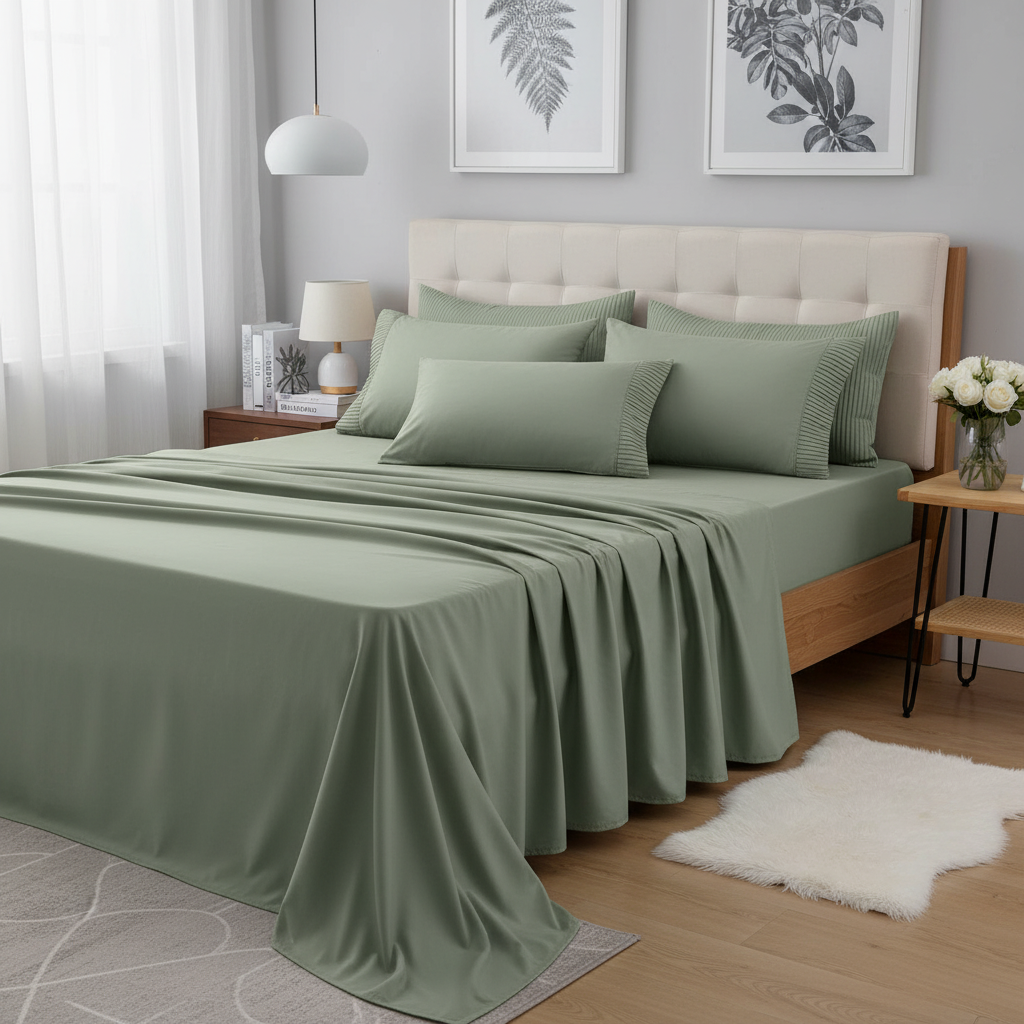 Green Microfiber Bedsheet Set