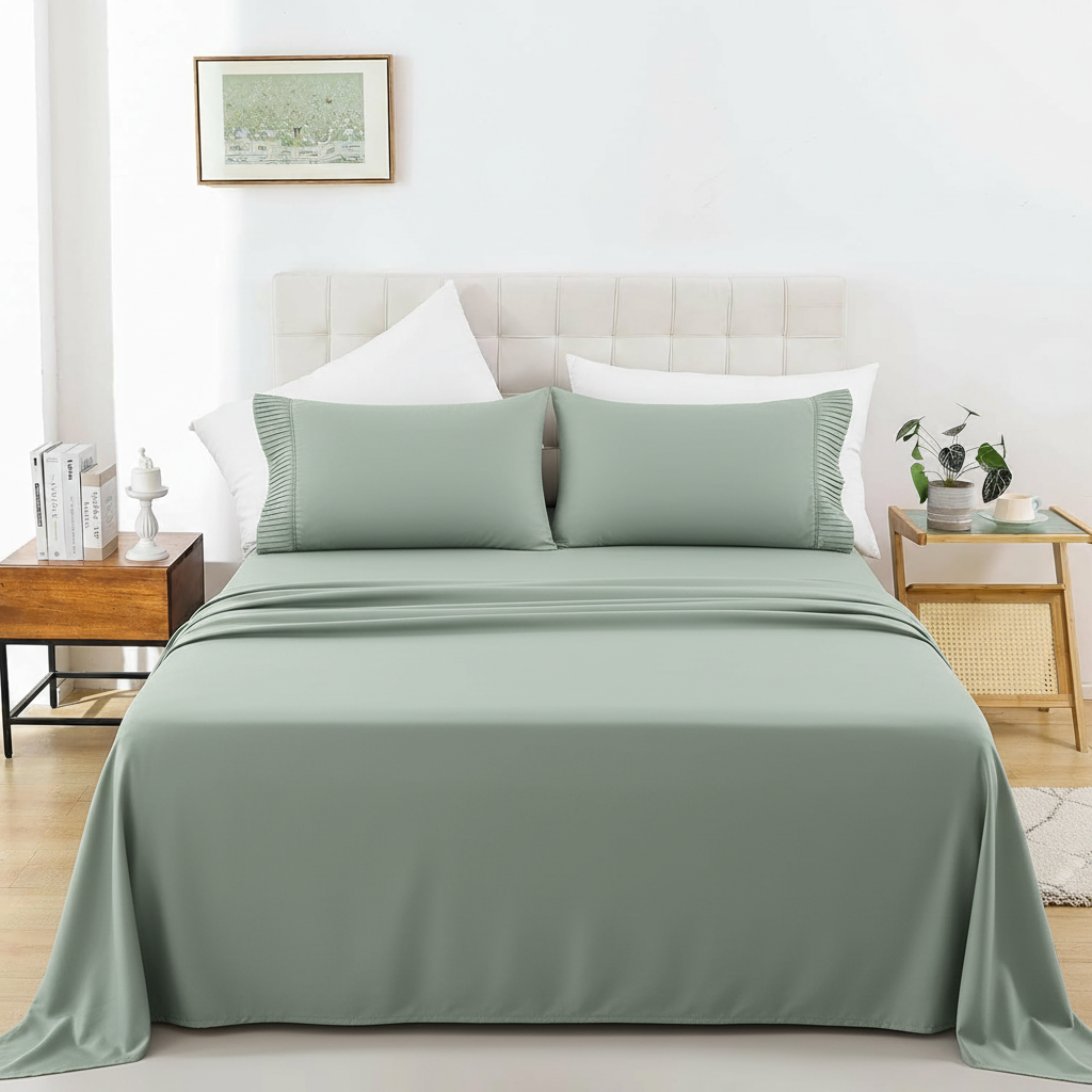 Green Microfiber Bedsheet Set