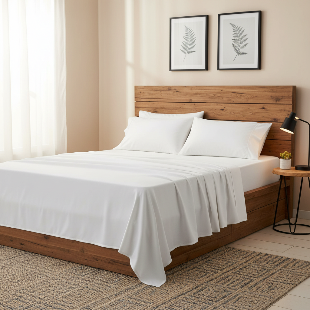 White Microfiber Bedsheet Set