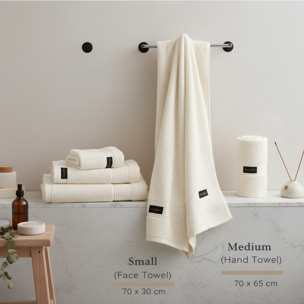 Malmal Cream Towel Bundle (3-Piece Set)