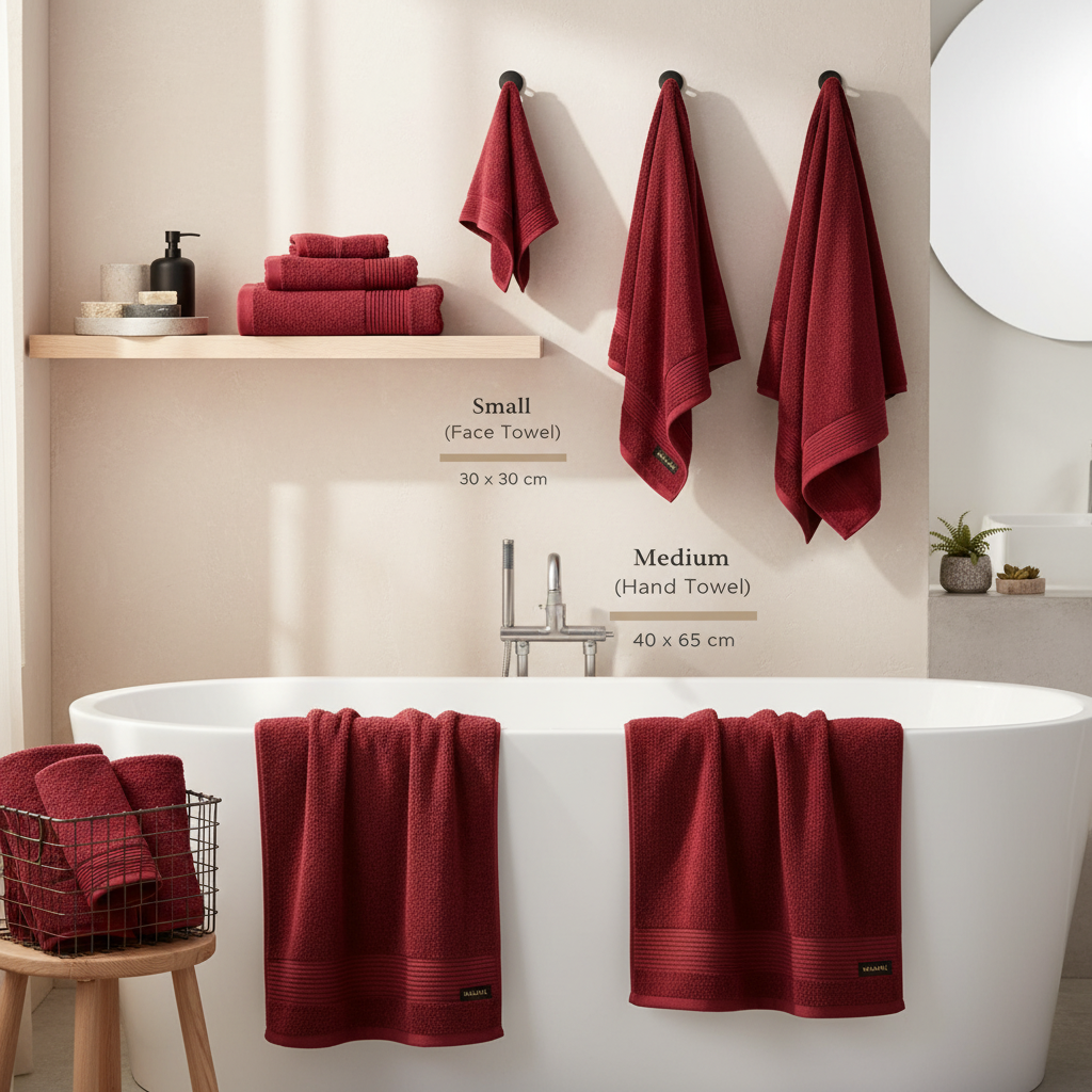 Malmal Red Towel Bundle (3-Piece Set)