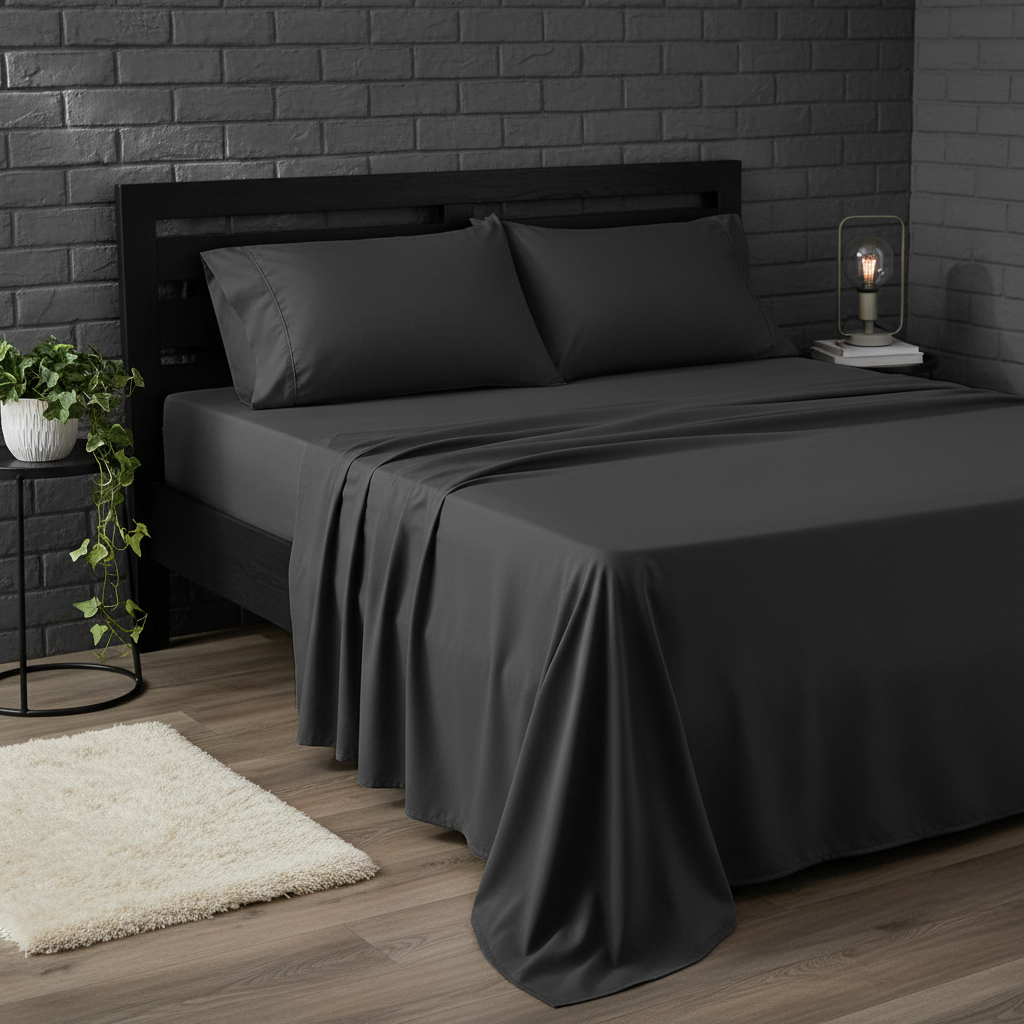 Black Microfiber Bedsheet Set