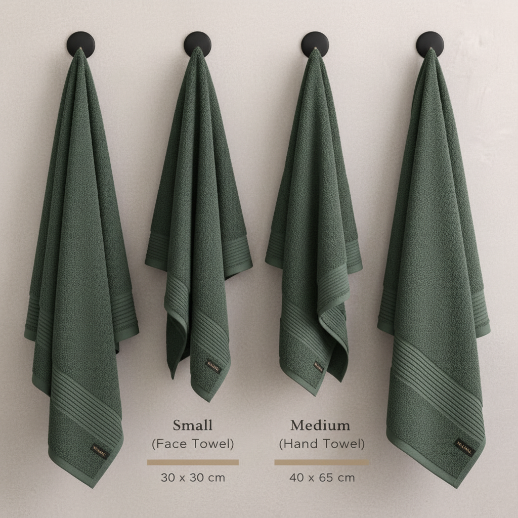 Malmal Dark-Green Towel Bundle (3-Piece Set)