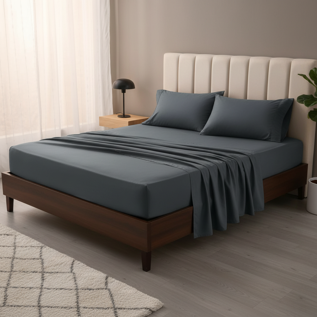 Slate Grey Microfiber Bedsheet Set
