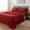 Red Microfiber Bedsheet Set
