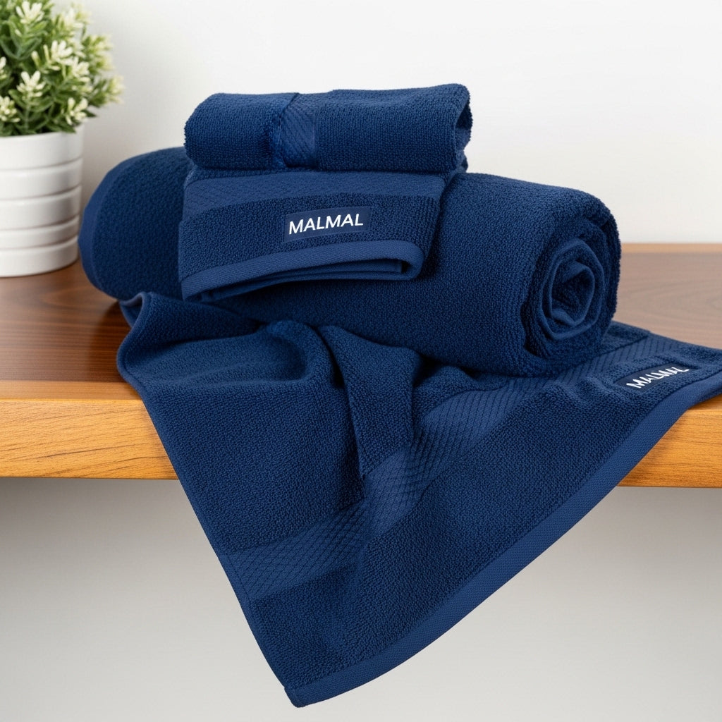 Malmal Navy Towel Bundle (3-Piece Set)