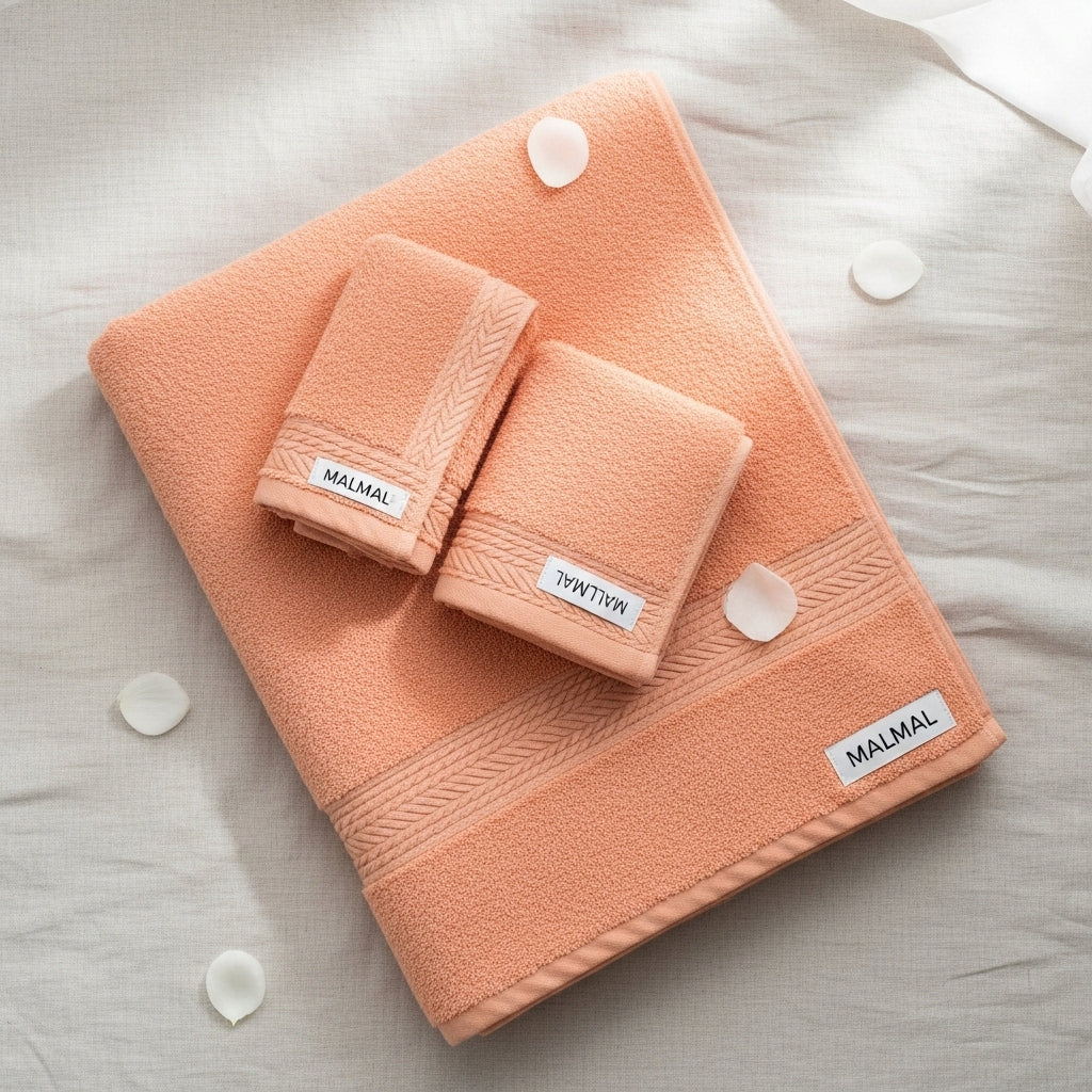 Malmal Peach Towel Bundle (3-Piece Set)