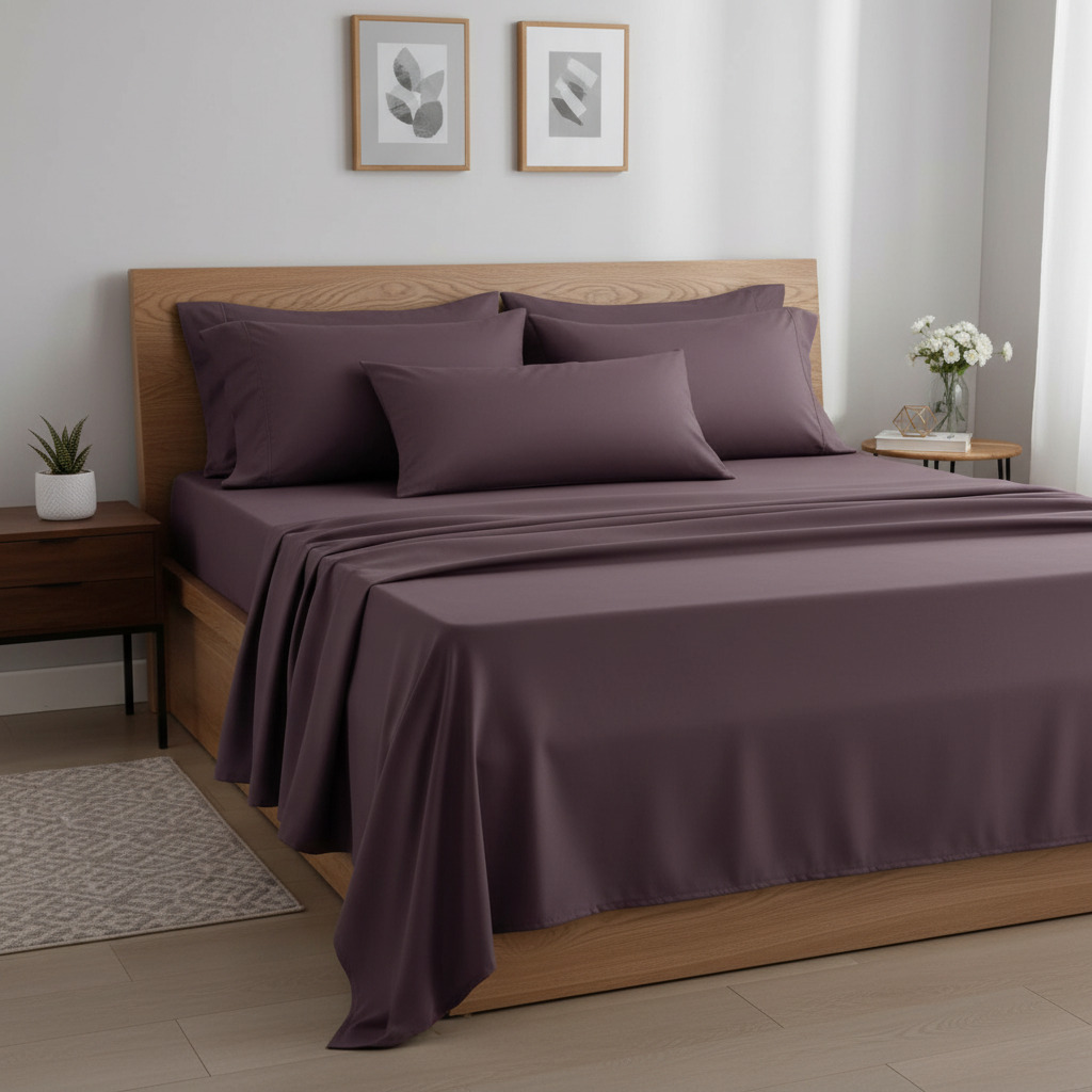 Plum Microfiber Bedsheet Set