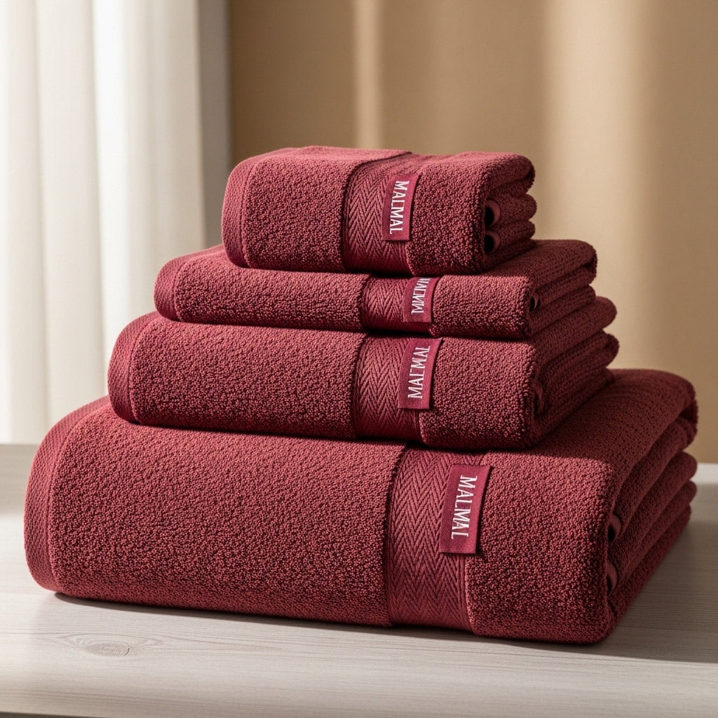 Malmal Maroon Towel Bundle (3-Piece Set)