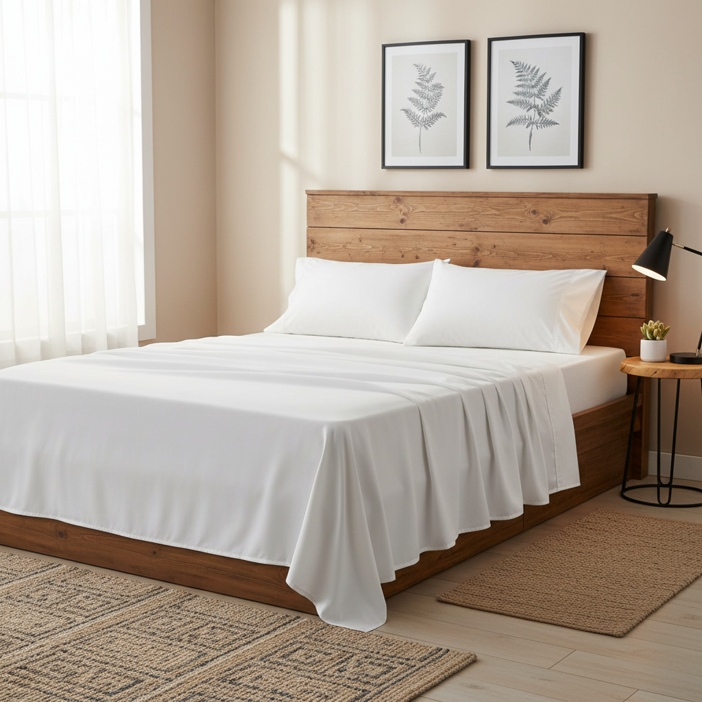 White Microfiber Bedsheet Set
